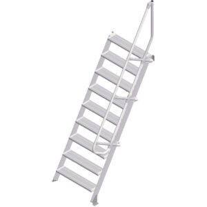 ZARGES LM-Treppe 60° 9 Stufen, 800 mm breit, Höhe 2,25 m
