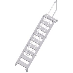 ZARGES LM-Treppe 45° 9 Stufen, 600 mm breit, Höhe 1,93 m