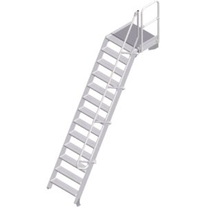 ZARGES LM-Treppe mit Plattform 60° 13 Stufen, 800 mm breit, Höhe 3,25 m