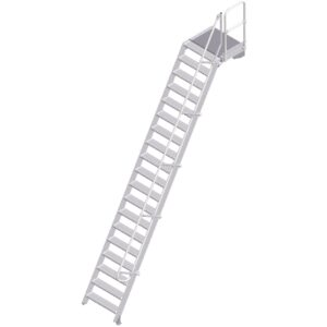 ZARGES LM-Treppe mit Plattform 60° 19 Stufen, 800 mm breit, Höhe 4,75 m