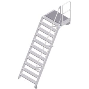 Das richtige Gewächshaus - problemlos und komfortabel 1 ZARGES LM-Treppe mit Plattform 60° 11 Stufen, 1000 mm breit, Höhe 2,75 m