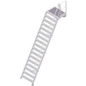 ZARGES LM-Treppe mit Plattform 60° 17 Stufen, 1000 mm breit, Höhe 4,25 m