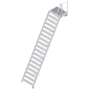 ZARGES LM-Treppe mit Plattform 60° 19 Stufen, 1000 mm breit, Höhe 4,75 m