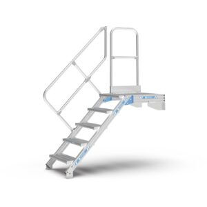 ZARGES LM-Treppe mit Plattform 45° 5 Stufen, 600 mm breit, Höhe 1,07 m
