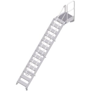 ZARGES LM-Treppe mit Plattform 45° 13 Stufen, 600 mm breit, Höhe 2,79 m