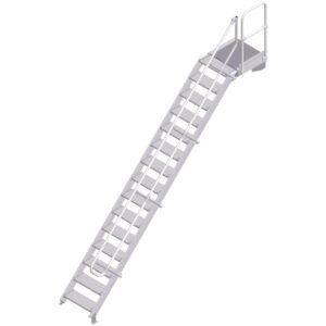 ZARGES LM-Treppe mit Plattform 45° 15 Stufen, 600 mm breit, Höhe 3,22 m