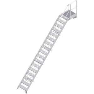 ZARGES LM-Treppe mit Plattform 45° 17 Stufen, 600 mm breit, Höhe 3,65 m
