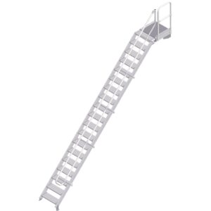 ZARGES LM-Treppe mit Plattform 45° 19 Stufen, 600 mm breit, Höhe 4,08 m