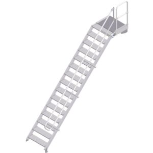 ZARGES LM-Treppe mit Plattform 45° 15 Stufen, 800 mm breit, Höhe 3,22 m