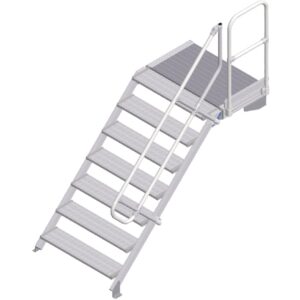 ZARGES LM-Treppe mit Plattform 45° 7 Stufen, 1000 mm breit, Höhe 1,50 m