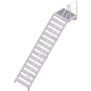 ZARGES LM-Treppe mit Plattform 45° 15 Stufen, 1000 mm breit, Höhe 3,22 m