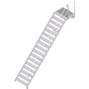 ZARGES LM-Treppe mit Plattform 45° 17 Stufen, 1000 mm breit, Höhe 3,65 m