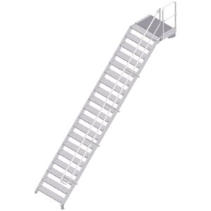 ZARGES LM-Treppe mit Plattform 45° 19 Stufen, 1000 mm breit, Höhe 4,08 m