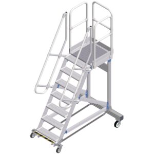 ZARGES Plattformtreppe Ergo Stop 60° 7 Stufen, 600 mm breit, Höhe 1,75 m