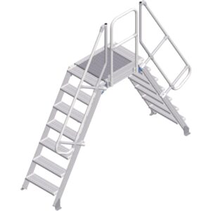 ZARGES LM-Überstieg 60° 7 Stufen, 600 mm breit, Höhe 1.630 mm