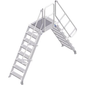 ZARGES LM-Überstieg 60° 8 Stufen, 600 mm breit, Höhe 1.880 mm