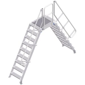 ZARGES LM-Überstieg 60° 9 Stufen, 600 mm breit, Höhe 2.130 mm