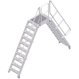 ZARGES LM-Überstieg 60° 10 Stufen, 600 mm breit, Höhe 2.380 mm