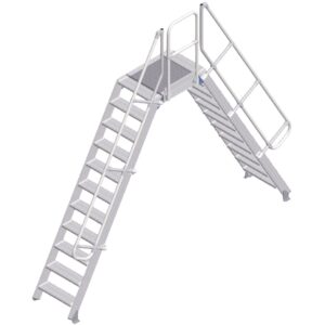 ZARGES LM-Überstieg 60° 11 Stufen, 600 mm breit, Höhe 2.630 mm