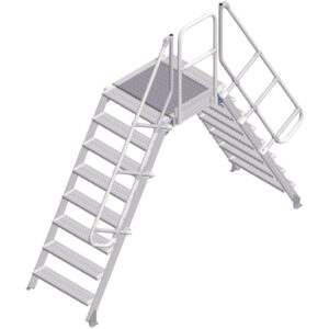 ZARGES LM-Überstieg 60° 8 Stufen, 800 mm breit, Höhe 1.880 mm