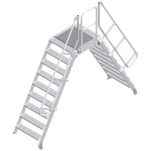 ZARGES LM-Überstieg 60° 9 Stufen, 800 mm breit, Höhe 2.130 mm