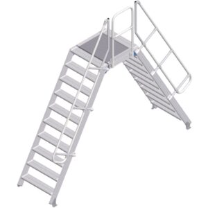 ZARGES LM-Überstieg 60° 10 Stufen, 800 mm breit, Höhe 2.380 mm