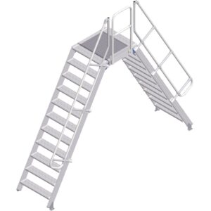 ZARGES LM-Überstieg 60° 11 Stufen, 800 mm breit, Höhe 2.630 mm