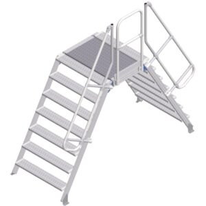 ZARGES LM-Überstieg 60° 7 Stufen, 1000 mm breit, Höhe 1.630 mm