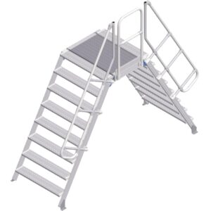 ZARGES LM-Überstieg 60° 8 Stufen, 1000 mm breit, Höhe 1.880 mm
