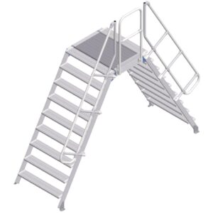 ZARGES LM-Überstieg 60° 9 Stufen, 1000 mm breit, Höhe 2.130 mm