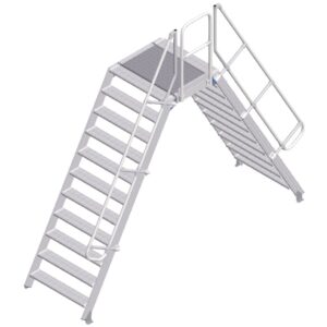 ZARGES LM-Überstieg 60° 11 Stufen, 1000 mm breit, Höhe 2.630 mm
