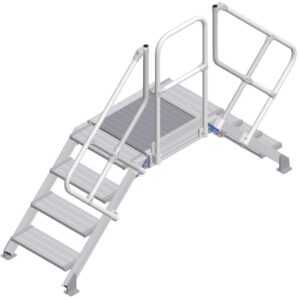 ZARGES LM-Überstieg 45° 4 Stufen, 600 mm breit, Höhe 740 mm