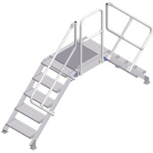 ZARGES LM-Überstieg 45° 5 Stufen, 600 mm breit, Höhe 950 mm