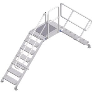 ZARGES LM-Überstieg 45° 7 Stufen, 600 mm breit, Höhe 1.380 mm
