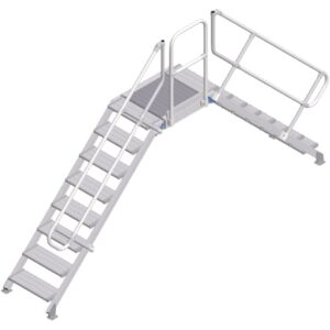 ZARGES LM-Überstieg 45° 8 Stufen, 600 mm breit, Höhe 1.600 mm