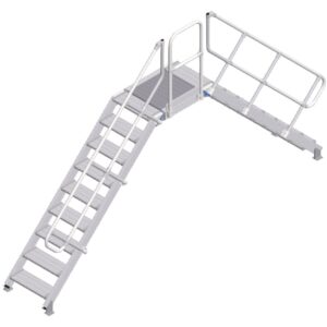 ZARGES LM-Überstieg 45° 9 Stufen, 600 mm breit, Höhe 1.810 mm
