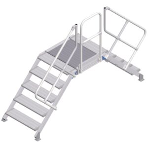 ZARGES LM-Überstieg 45° 5 Stufen, 800 mm breit, Höhe 950 mm