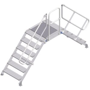 ZARGES LM-Überstieg 45° 6 Stufen, 800 mm breit, Höhe 1.170 mm