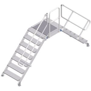 ZARGES LM-Überstieg 45° 7 Stufen, 800 mm breit, Höhe 1.380 mm