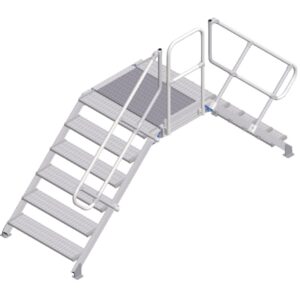 ZARGES LM-Überstieg 45° 6 Stufen, 1000 mm breit, Höhe 1.170 mm