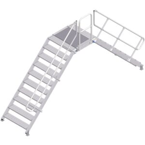 ZARGES LM-Überstieg 45° 10 Stufen, 1000 mm breit, Höhe 2.030 mm