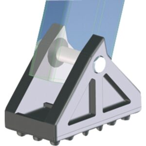 ZARGES Schwenkfuß mit Gummiauflage 100x55 mm