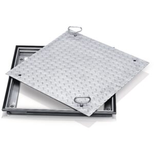 ZARGES Schachtabdeckung Aluminium Mit Deckelplatte 600x600 mm