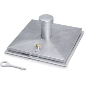ZARGES Brunnenabdeckung, eckige Form mit Belüftungskamin, Edelstahl V2A  625x625 mm mit Isolierung